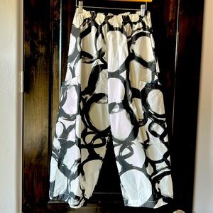 Bryn walker black and white 100% cotton pasha pant in XS